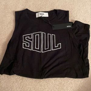 Soul cycle key hole black tank top